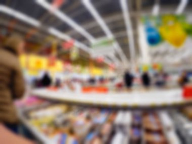 İnsanlar alışveriş mağazası temada arka plan bulanıklık