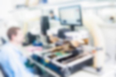 Elektronik üretim tesisi Tema arka plan bulanıklık