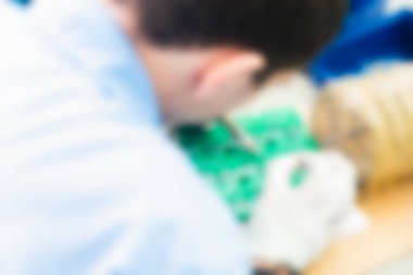 Elektronik üretim tesisi Tema arka plan bulanıklık