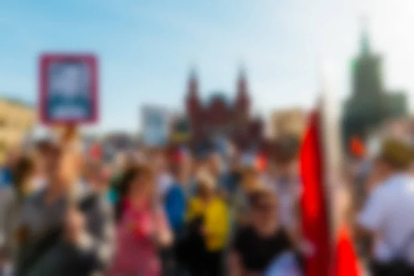 Large crowd parade theme blur background — Stock Photo, Image