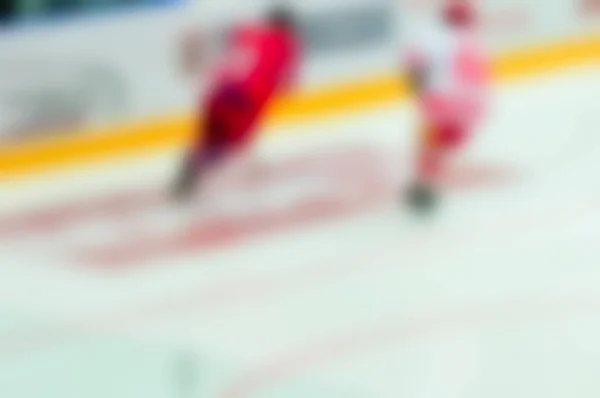 Desfoque abstrato de jogadores de hóquei no gelo no torneio — Fotografia de Stock