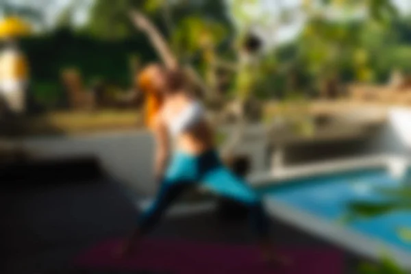 Yoga at Bali Indonesia Travel theme blur background — Stock Photo, Image