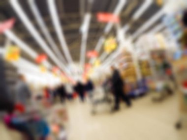 İnsanlar alışveriş mağazası temada arka plan bulanıklık