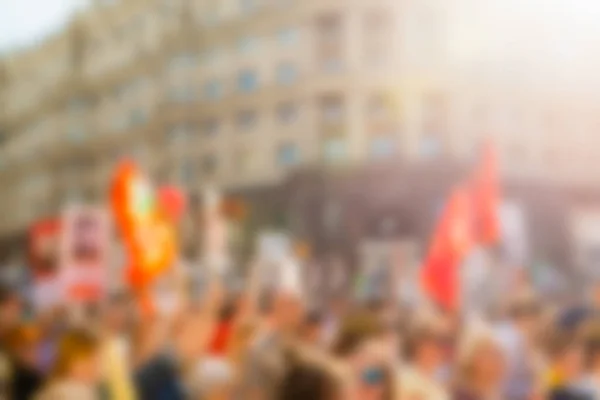 Gran multitud desfile tema borroso fondo — Foto de Stock