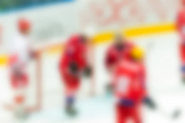 Abstrakta oskärpa av ishockeyspelare vid turneringsspel — Stockfoto