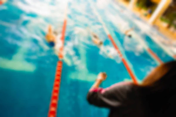 Yüzme Yarışması Tema bulanıklık arka plan — Stok fotoğraf