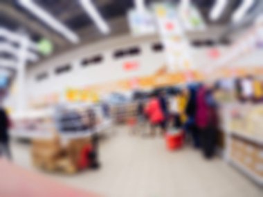 İnsanlar alışveriş mağazası temada arka plan bulanıklık
