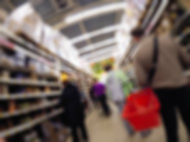 İnsanlar alışveriş mağazası temada arka plan bulanıklık