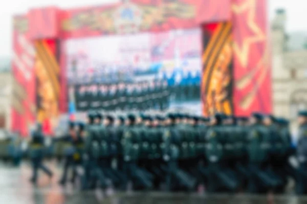 Parade on Red Square in Moscow blur background — Stock Photo, Image