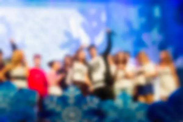 Blur background of people at the dj concert — Stock Photo, Image