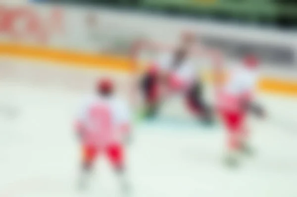 Desfoque abstrato de jogadores de hóquei no gelo no torneio — Fotografia de Stock