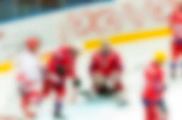 Desfoque abstrato de jogadores de hóquei no gelo no torneio — Fotografia de Stock