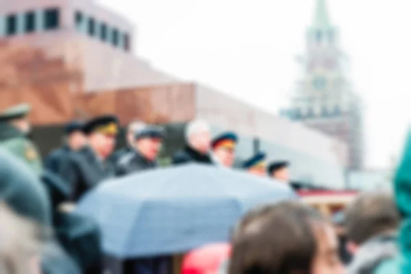 Desfile na Praça Vermelha em Moscou desfoque fundo — Fotografia de Stock