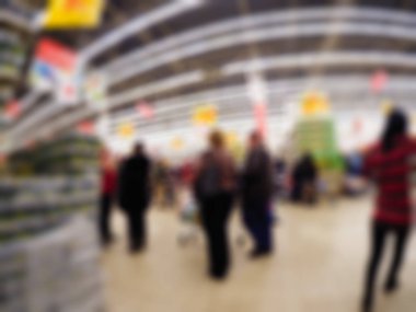İnsanlar alışveriş mağazası temada arka plan bulanıklık