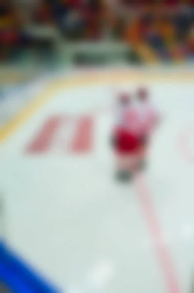 Desfoque abstrato de jogadores de hóquei no gelo no torneio — Fotografia de Stock