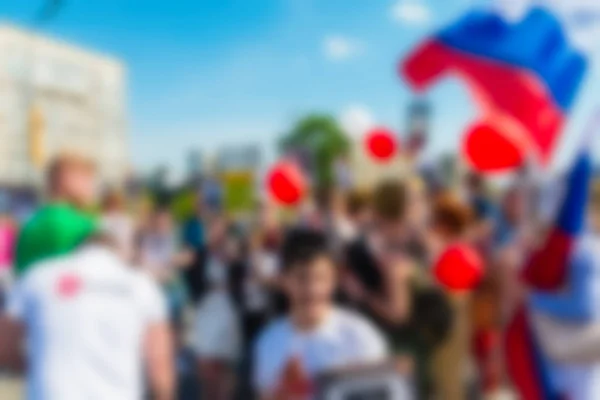 Large crowd parade theme blur background — Stock Photo, Image