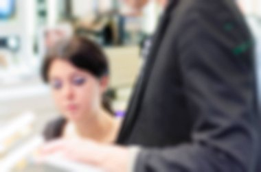 Makyaj sanatçısı ve modeli Tema arka plan bulanıklık