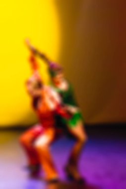 Çağdaş dans performans bokeh arka plan bulanıklık
