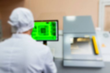 Yüksek teknoloji Fabrikası'nda Elektronik komponentleri üretim bulanıklık b