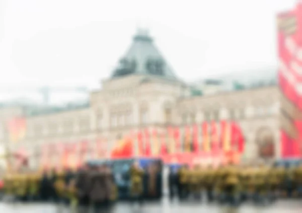 Desfile en la Plaza Roja en Moscú fondo borroso — Foto de Stock