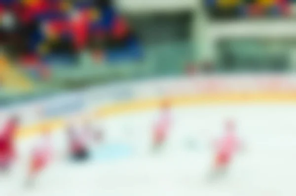 Desenfoque abstracto de los jugadores de hockey sobre hielo en el juego del torneo — Foto de Stock