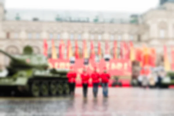 Parade sur la Place Rouge à Moscou fond flou — Photo