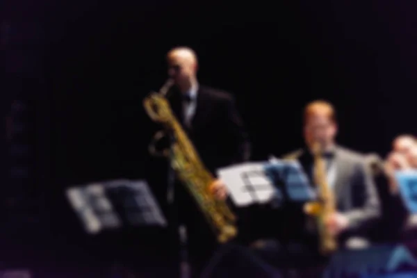 Jazzový koncert téma rozostření pozadí — Stock fotografie