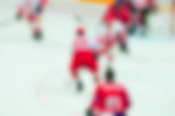 Sfocatura astratta dei giocatori di hockey su ghiaccio al gioco del torneo — Foto Stock