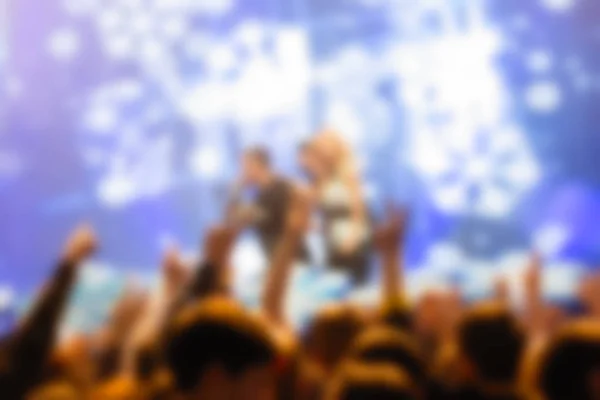 Blur background of people at the dj concert — Stock Photo, Image