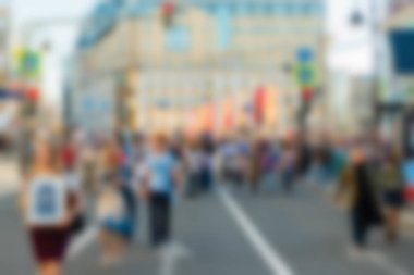 Büyük kalabalık geçit töreni Tema arka plan bulanıklık