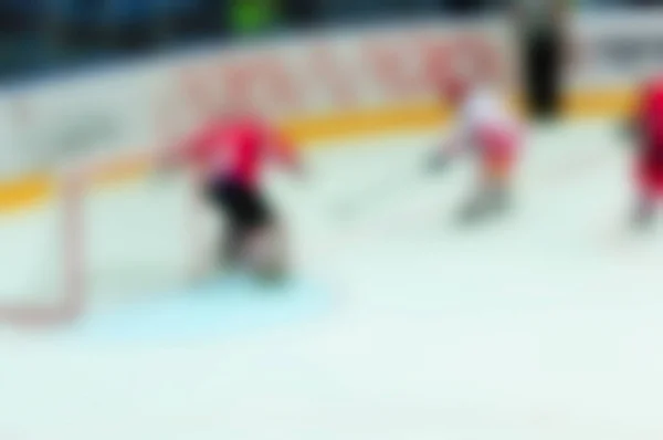 Desenfoque abstracto de los jugadores de hockey sobre hielo en el juego del torneo —  Fotos de Stock