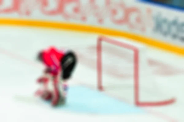 Desfoque abstrato de jogadores de hóquei no gelo no torneio — Fotografia de Stock