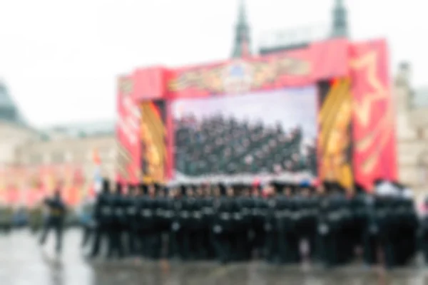 Parade sur la Place Rouge à Moscou fond flou — Photo