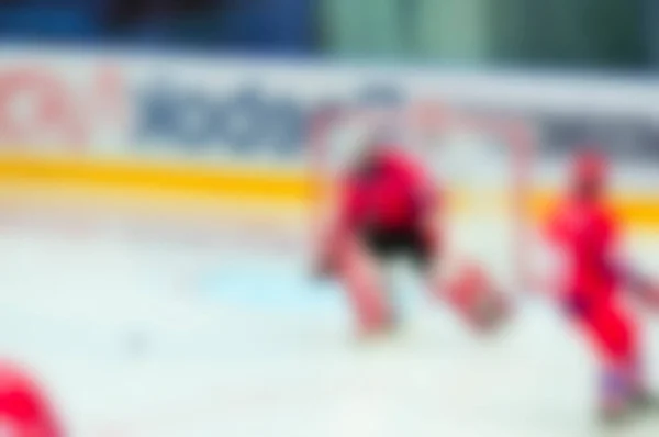 Desfoque abstrato de jogadores de hóquei no gelo no torneio — Fotografia de Stock