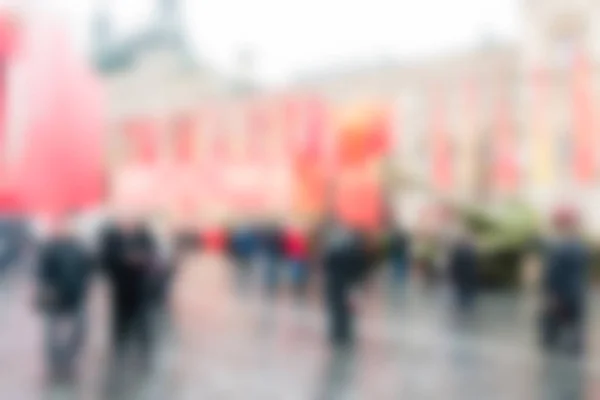 Desfile na Praça Vermelha em Moscou desfoque fundo — Fotografia de Stock