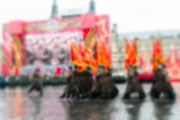 Παρέλαση στην Κόκκινη πλατεία στη Μόσχα θάμπωμα φόντου — Φωτογραφία Αρχείου