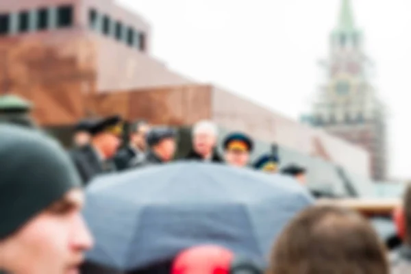 Desfile en la Plaza Roja en Moscú fondo borroso — Foto de Stock