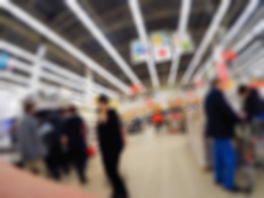İnsanlar alışveriş mağazası temada arka plan bulanıklık