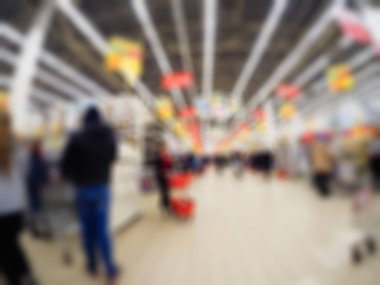 İnsanlar alışveriş mağazası temada arka plan bulanıklık