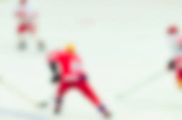 Sfocatura astratta dei giocatori di hockey su ghiaccio al gioco del torneo — Foto Stock