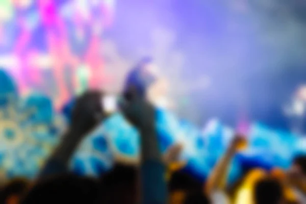 Blur background of people at the dj concert — Stock Photo, Image