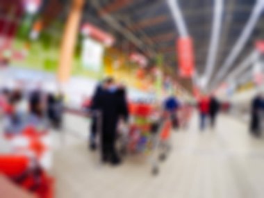 İnsanlar alışveriş mağazası temada arka plan bulanıklık