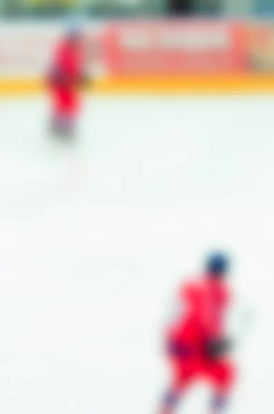 Desfoque abstrato de jogadores de hóquei no gelo no torneio — Fotografia de Stock