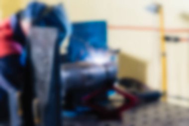 Endüstriyel Üretim Fabrikası Tema arka plan bulanıklık