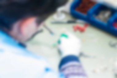 Elektronik üretim tesisi Tema arka plan bulanıklık