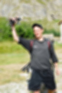 Dağcılık turizm Tema bulanıklık arka plan