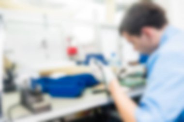 Elektronik üretim tesisi Tema arka plan bulanıklık