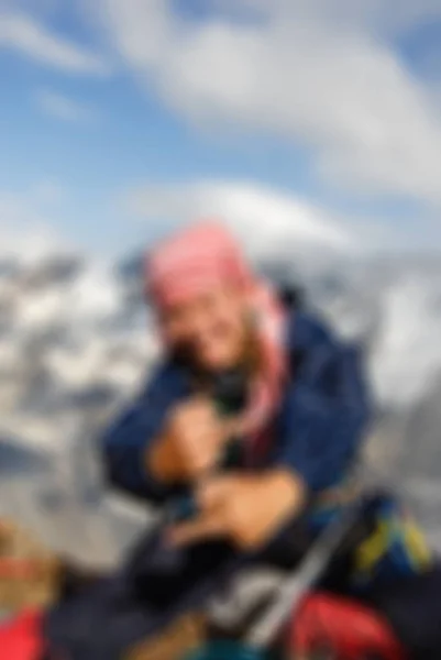 Mountaineering tourism  theme blur background — Stock Photo, Image