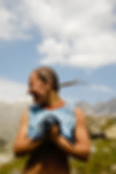 Bergsteigen Tourismus Thema verschwimmen Hintergrund — Stockfoto