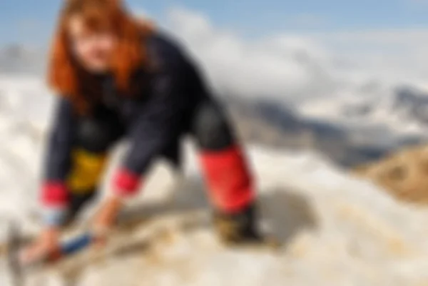 Mountaineering tourism  theme blur background — Stock Photo, Image